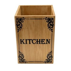 Bamboo Wooden Utensil Holder Kitchen Tool Organizer Storage Cooking Tools